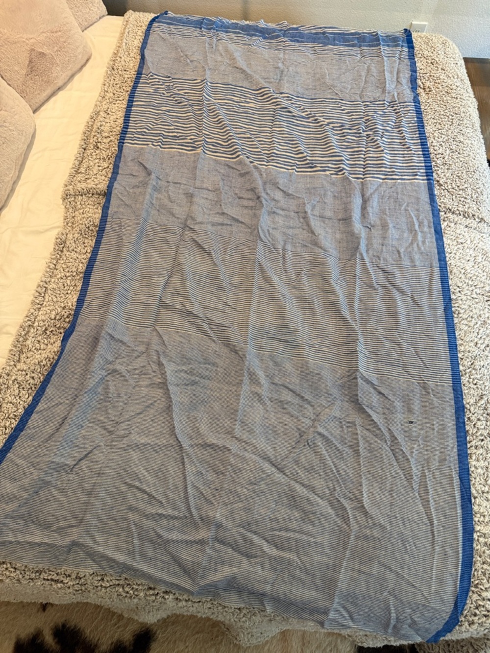 Blue Striped Lightweight  large scarf